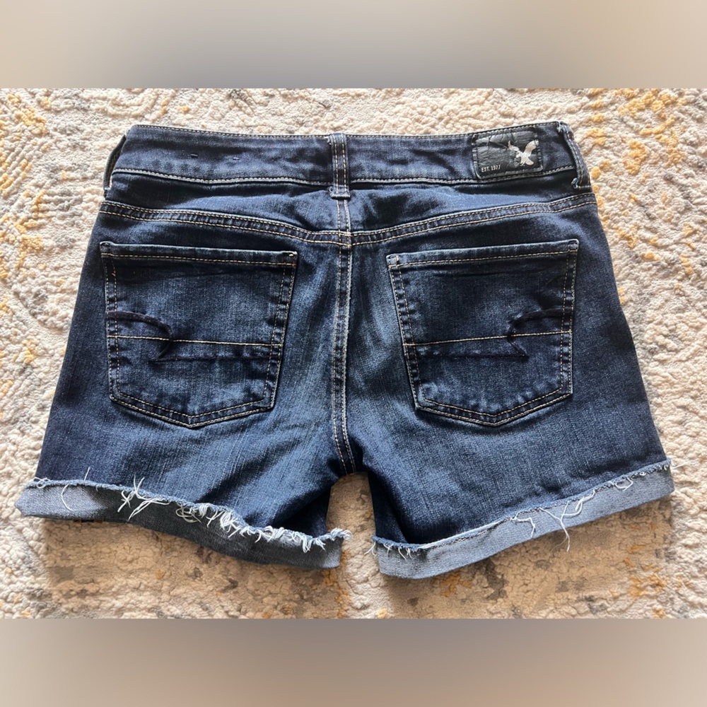American Eagle Outfitters midi Dark Blue Denim Shorts